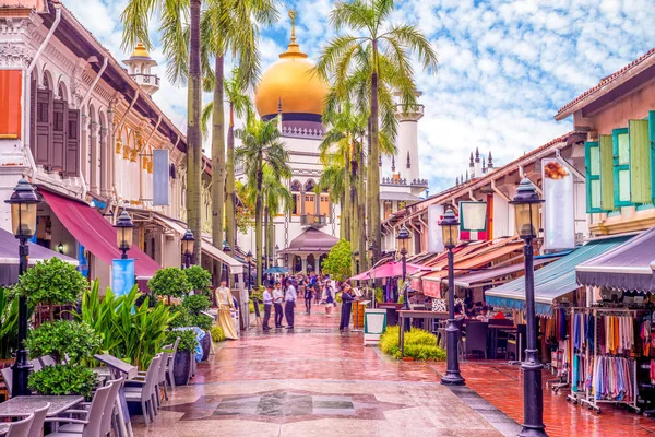 Street view singapore a Masjid Sultan — Stock Fotó