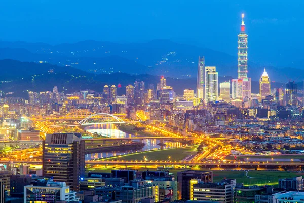 Panoramę miasta Tajpej — Zdjęcie stockowe