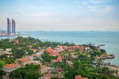 xiamen manzarası alacakaranlıkta