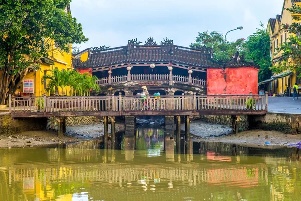 japan covered bridge in the morning