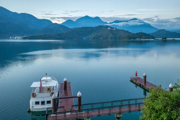 Paisagem Lago Lua Sol Nantou Taiwan — Fotografia de Stock