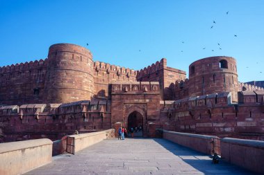 Lahore or Amar Singh Gate of Agra Fort in India clipart