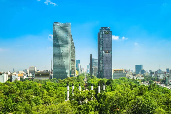 Skyline Van Mexico Stad Chapultepec Park — Stockfoto