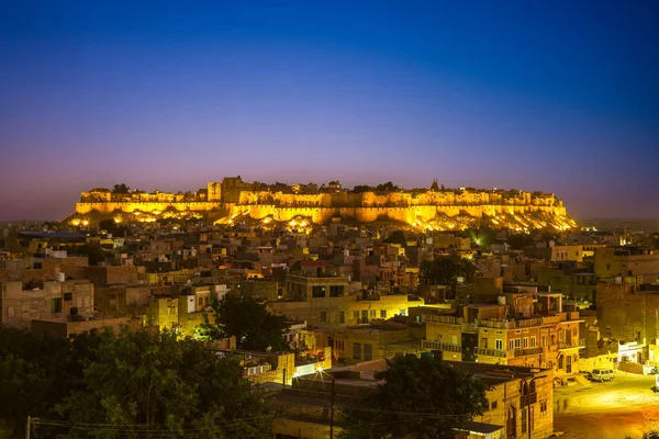 Vista Notturna Jaisalmer Rajasthan India — Foto Stock