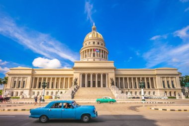 Havana, Küba 'daki Ulusal Kongre Binası ve Vintage