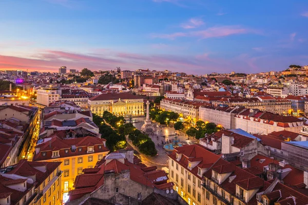 Silhuett Lissabon Skymningen Portugal — Stockfoto