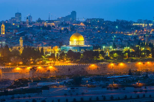 Skyline Van Oude Stad Van Jeruzalem Israël — Stockfoto