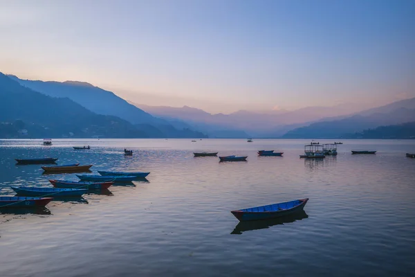 Cenário Lago Fewa Pokhara Nepal — Fotografia de Stock