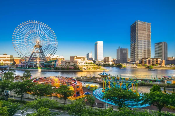 Yokohama Гавань Горизонта Колеса Обозрения Япония — стоковое фото