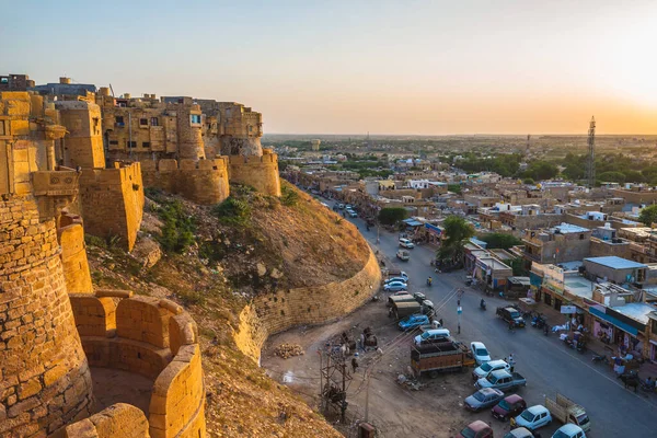 Θέα Στην Πόλη Jaisalmer Φρούριο Στο Ρατζαστάν Ινδία — Φωτογραφία Αρχείου