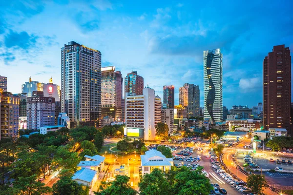 Taichung Tayvan Manzarası Gece — Stok fotoğraf