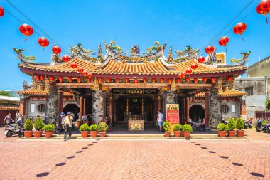 Lugang, Taiwan - April 29, 2017: Lukang Mazu Temple. A Chinese temple dedicated to the Chinese sea goddess Mazu