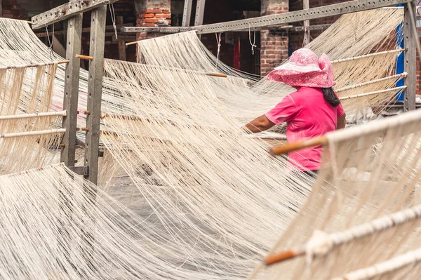 Traditional Method Dry Thin Noodles Changhua Taiwan — Stock Photo, Image