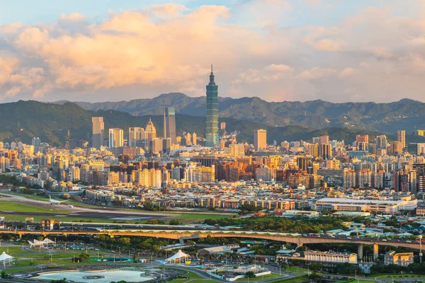 Panoramisch Uitzicht Stad Van Taipeh Taiwan — Stockfoto