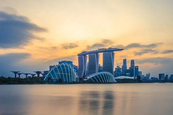 Singapore February 2020 Skyline Singapore Marina Bay Iconic Building Supertree — Φωτογραφία Αρχείου