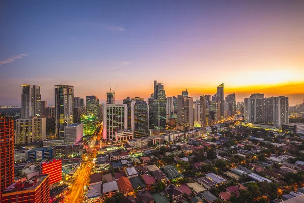 Skyline Makati Manila Fülöp Szigetek — Stock Fotó
