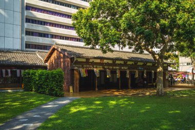 Taipei, Tayvan - 15 Mart 2020: Tsai Jui-yueh Dans Araştırma Enstitüsü, Japon sömürge yetkilileri için inşa edilen onlarca yurttan biri.