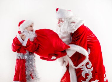 Noel Baba ile küçük çocuk