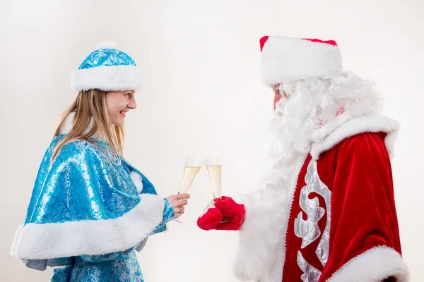 Santa Claus with smiled woman