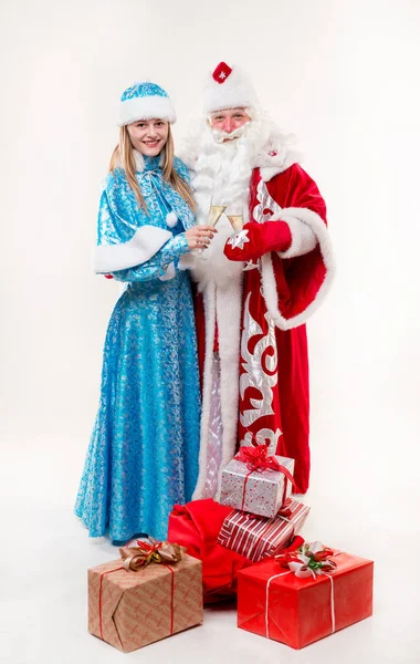 Święty Mikołaj z uśmiechnął się kobieta — Zdjęcie stockowe