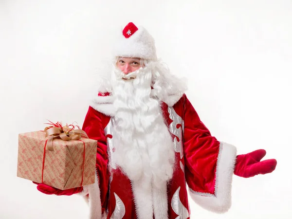 Babbo Natale con regalo — Foto Stock