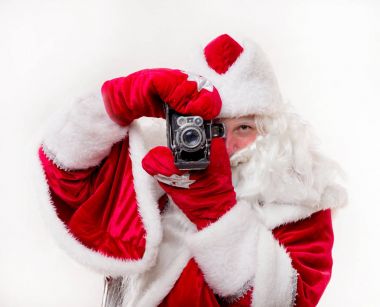 Noel Baba ile eski fotoğraf makinesi