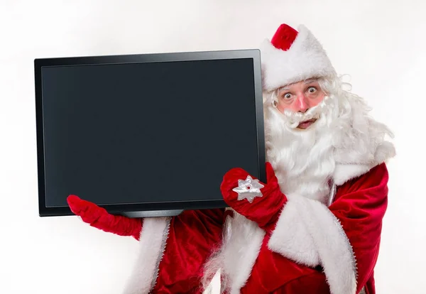 Noel Baba tv ile — Stok fotoğraf