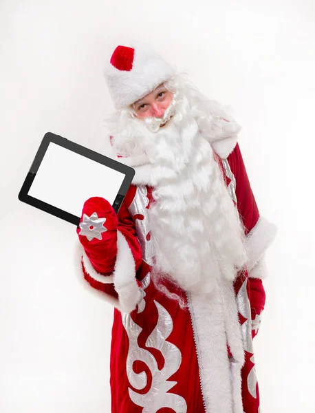 Santa claus com tablet — Fotografia de Stock