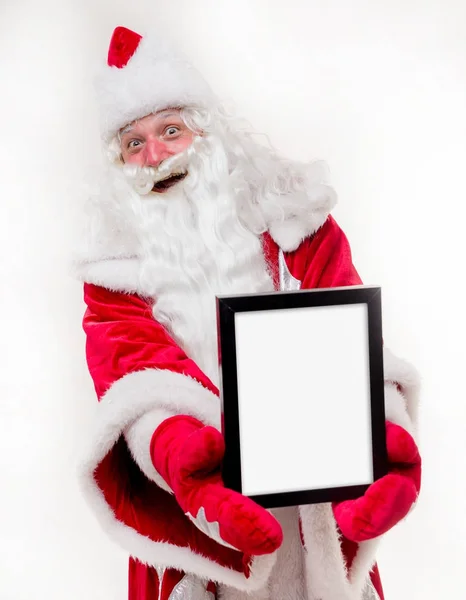 Noel Baba siyah çerçeve ile — Stok fotoğraf
