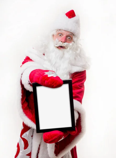 Papai Noel com moldura preta — Fotografia de Stock