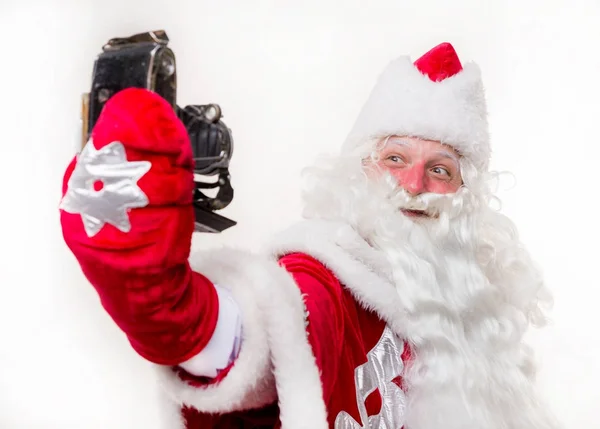 Babbo Natale con vecchia macchina fotografica — Foto Stock