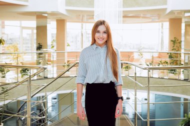 İş kadını ofiste. İşçi.