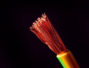 Elektrik donatımı. Kablo yakın çekim. 