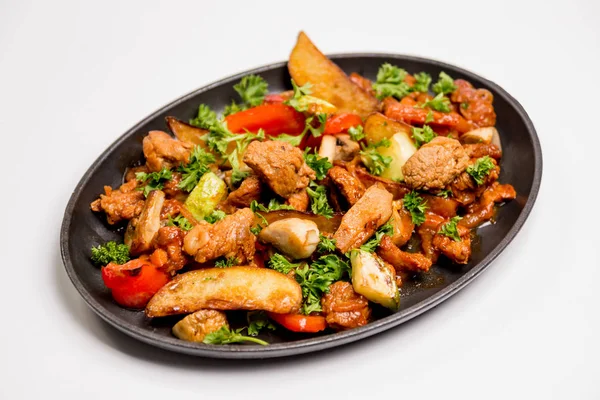 Grilled Meat Vegetables Closeup — Stock Photo, Image