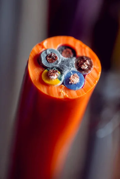 Elektrisk Utrustning Närbild Kabel — Stockfoto
