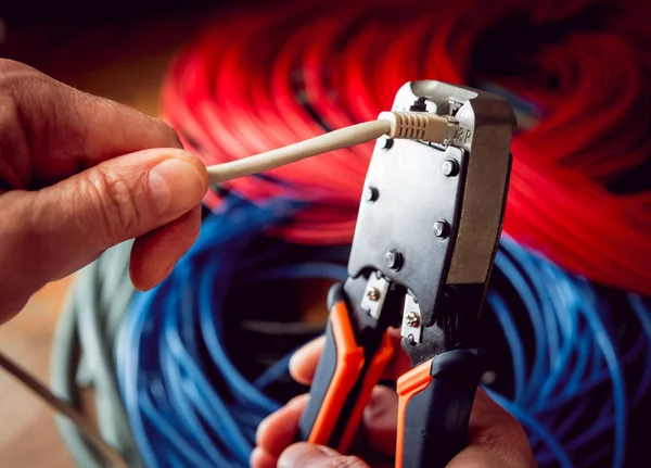 Equipamento Eléctrico Cabo Eletricidade Frisador — Fotografia de Stock