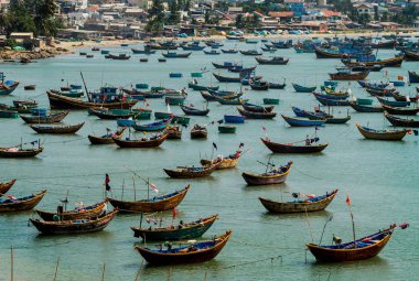 Vietnam. MUI Ne - Mart 30/2016: Görünümünü MUI Ne balıkçı köyü.