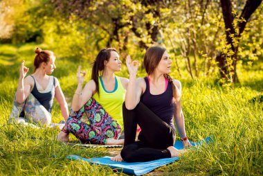 Pratik Yoga Park üç genç kız