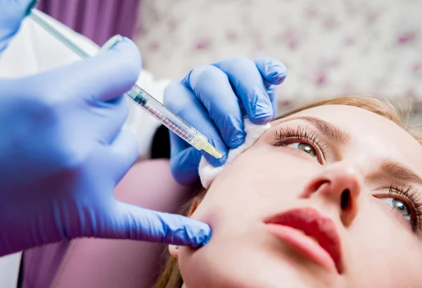 Beautician Patient Clinic Aesthetic Medicine Injection — Stock Photo, Image