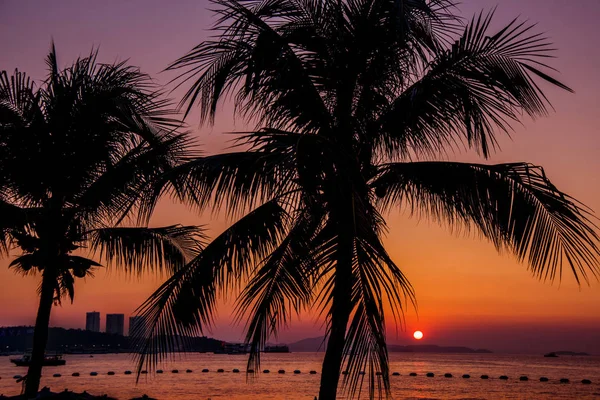 Tramonto Sulla Spiaggia Resort Contesto — Foto Stock