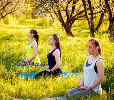 Pratik Yoga Park üç genç kız