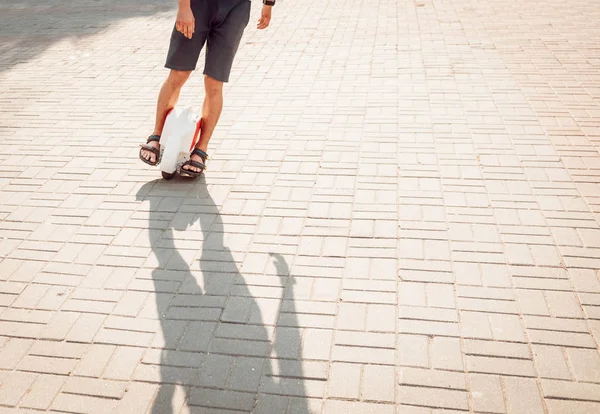 Jovem Montando Solowheel Parque Cidade — Fotografia de Stock