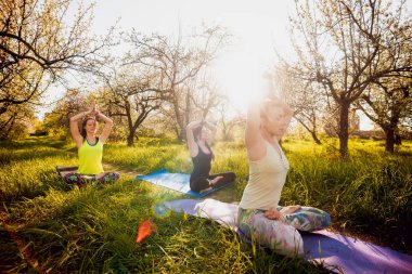 Pratik Yoga Park üç genç kız