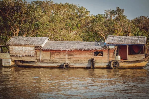 Камбоджа Сієм Ріп Березень 2016 Вид Річку Tonlesap — стокове фото