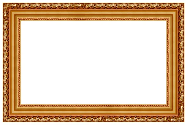 Golden Picture Frame Blank Isolated — Stock Photo, Image