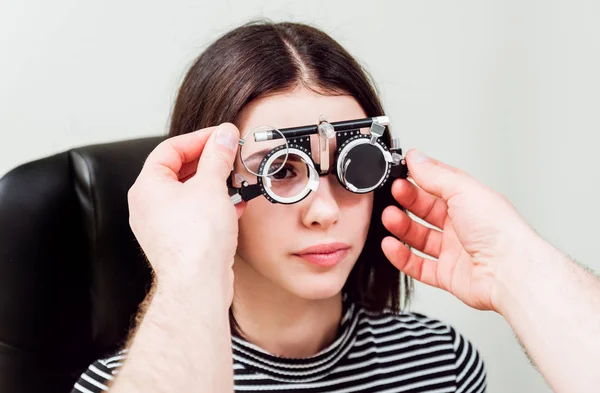 Slit Lamp Examination Biomicroscopy Anterior Eye Segment Basic Eye Examination — Stock Photo, Image