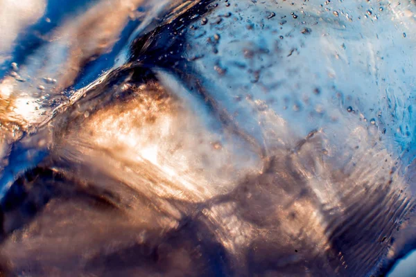Beautiful Abstract Background Ice Close Play Light Macro — Stock Photo, Image
