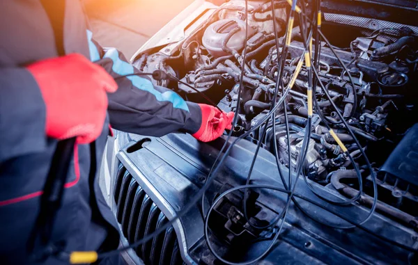 Cambio Aceite Del Motor Reparación Estación Servicio — Foto de Stock