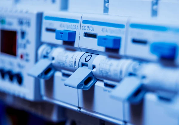 Voltage Switchboard Circuit Breakers — Stock Photo, Image