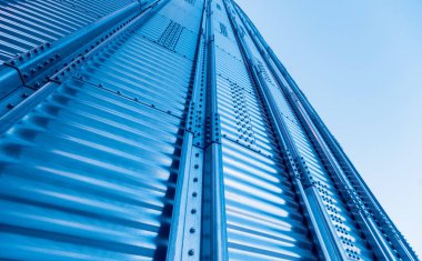 Modern silolar Tahıl hasat depolamak için. Tarım. Düşük açılı.